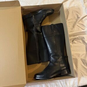 NEW IN BOX Clark’s Black Leather Knee High Boots